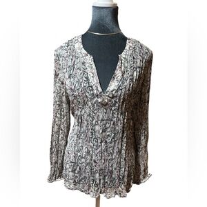 Elegant Paisley J. Jill 100% Silk Women's Top